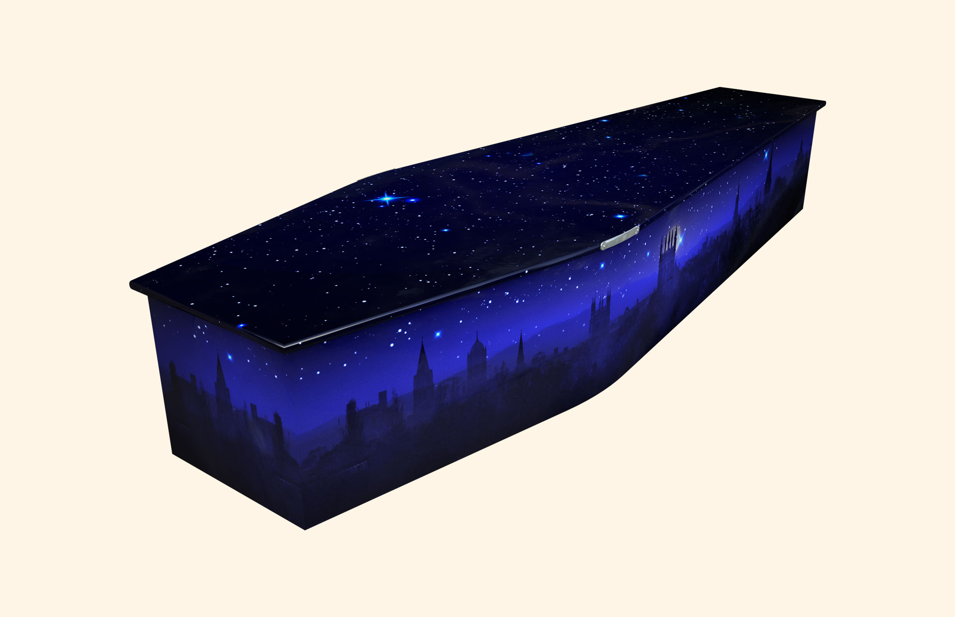Oxford Nightfall design on a traditional coffin